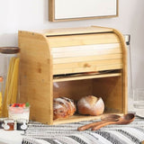 Bamboo Bread Storage Box - 2 Compartment Sections V762-BREADBOX
