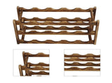 Wine Rack Pine Wood Wine Bottle Storage Shelf Display Organizer Decor for Countertop Home 3 Layer 15 V1294-YM0703-3116230002811