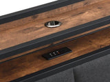 Double Bed Frame with 2 Storage Drawers and LED Lights Headboard, Upholstered Bed Frame with V1127-AU-2452DB-GRY