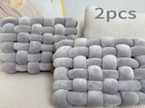 Gray Yellow braided sofa cushions, modern throw pillows, stylish sofa decor, comfortable home V1347-102-YEL-05706