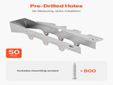 50 Pcs Joist Hanger, Inner Dimensions 1.57 x 1.50 x 7.83 inch / 40 x 38 x 199 mm, Rafter Hurricane V952-TLDJ210INCH5HCMQL001V0