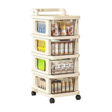 Rolling Storage Cart with Drawers Plastic Storage Drawer Unit on Wheels Mobile Organizer Cart for V1366-AZ2-W-13065