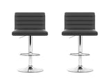 Artiss 2x Bar Stools Padded Leather Gas Lift Grey BA-K-710N-GYX2