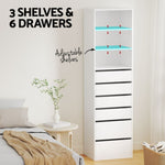 Artiss 6 Chest of Drawers Tallboy Cabinet White FURNI-N-CDR-6D3S-WH-AB