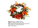 Hanging Wreath Exquisite Anti-deform Plastic Imitation Peony Flower Garland Pendant for Wedding-Dark V1263-JX-1026