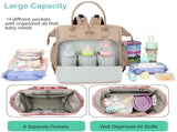 Convertible Diaper Bag - Wide Opening - 14 Pockets - Stylish - Baby Changing Bag - with Stroller V1188-ZXY-10165
