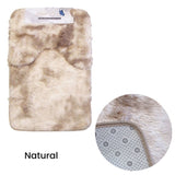 2 Pce 2-Toned Extra Light Weighted Shaggy Fluffy Bath Mat Set Natural V442-ABR-BATHM-LIGHTWEIGHTSHAGGY-NATURAL-RE