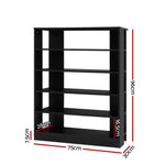 Artiss Shoe Rack Cabinet 30 Pairs 6-Tier Shelf Black FURNI-C-SHOE-R5-BK