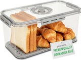 Clear Airtight Bread Storage Box, Kitchen Countertop Bread Keeper for Loaves, Bagels, Cookies and V1189-LC-AMZ-00078