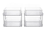 Artiss 2 Pack Clear Pull Out Cabinet Organiser 2 Tier Storage Drawers USS-A-PET