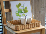 2 Pack Imitation Rattan Woven Bread Baskets,Poly Wicker Fruit Baskets for Food V1369-AZ3-W-00776