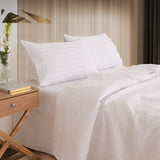 KENSINGTON 1200TC COTTON SHEET SET IN STRIPE-QUEEN - WHITE ABM-202134