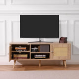 VEVOR Rattan TV Stand, Boho TV Cabinet for 55 inch TV, Mid Century Modern TV Stand, Rattan TV V952-TBDSJ47INXMSQ9ZW3V0