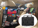 Car Back Organizer with Touch Screen Tablet Holder 9 Storage Pockets Kick Mats Back Protectors V1263-JX-1746