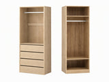 Artiss 2X Wardrobe Clothes Closet Storage Organiser Armoire Pine FURNI-L-N-WR-WDX2