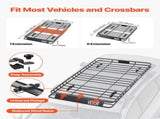 Roof Rack Basket, 1625 x 990 x 105 mm, Universal Rooftop Carrier with 1120 x 870 x 260 mm V952-HKSXLK6439INXPVB0V0