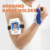 Arm Badge Holder - 18Pcs Armband ID Card Holder Waterproof Armband Badge with Adjustable Elastic V1366-AZ2-W-14468