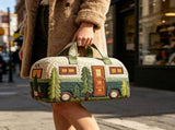 Travel Bag, Large Capacity for Travel Needs, Retro Patchwork Style with Quilted Craft, Sturdy V1192-AZ-W-20050