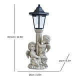 Resin Hummingbird Solar Lamp Outdoor Garden Sculpture Couple Hummingbird - Multi-color - Size 39 V1347-118-09977-MLT-39