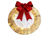 Outdoor Christmas Wreath Decoration, LED Metal Holiday Decor for Home Exterior, Garden - Gold 50CM V1263-JX-1577