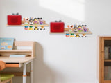 Wooden magnetic shelf for toy figures - wall mount with floating display - 1-tier organizer for V1189-WXFBOL-11-1