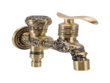 Water Tap 2 Handles 1 Hole Oil Rub Antique Dragon Carved Brass Faucet for Bathroom Sink Countertop V1294-YM0523-3112220035411