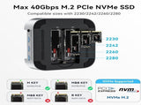 ACASIS M001PRO 14-in-1 Mac Mini Docking Station USB4 40Gbps Dock Dual 4K60Hz DP NVMe SSD 2, USB-A V28-ELEACAM001PRO