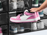 Shoe Storage Boxes, 9 Pack Clear Stackable Shoe Boxes Storage Organizers with Magnetic Door, Fit up V952-KDDQTMCXXHQK0RMOI001V0