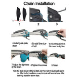 6" Cordless Electric Chainsaw in Blue - Portable Handheld Wood Cutter V178-59148