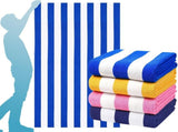 4 Pack Extra-Large Striped Bath Towels, Soft Fluffy Beach and Pool Towels for Swimming, Spa, Travel, V1189-LC-AMZ-00282