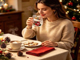 Clear Glass Christmas Stocking Pattern Tumbler Festive Holiday Drinking Cup For Coffee Hot Cocoa V1369-AZ3-W-14844
