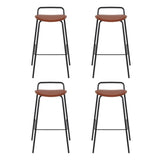 4x Artiss Bar Stools Kitchen Counter Dining Chair Metal Brown BA-BB-9083T-BRX4