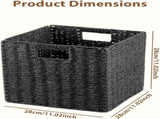 Faux Wicker Storage Baskets with Handles Foldable Organizer Bins for Shelves, 28x28x28cm V1237-ZY00B0GQ9KXN1M
