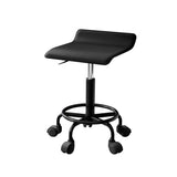 Artiss Salon Stool Square Swivel Chair Black SALON-B-SQ-BK