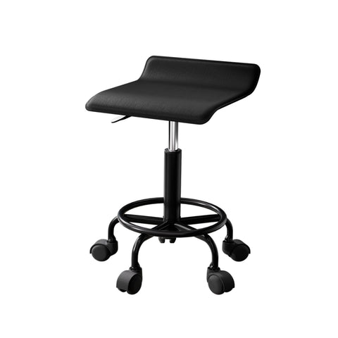 Artiss Salon Stool Square Swivel Chair Black SALON-B-SQ-BK