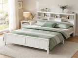 Artiss Queen Bed Frame with Storage Headboard and Footboard Wooden Bed Base White WBED-F-S1-Q-107-AB