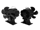 Black 6 Blade Heat Powered Stove Fan Thermodynamically Driven Fireplace Fan for Heat Dissipation V1294-YM0706-3114230098611