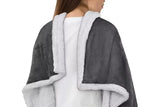 Sleeved Blanket Hoodie Flannel Sherpa TV Blanket Navy Blue V1263-JX-7722