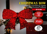 Christabelle Christmas Display Bow 91cm with LED and Twinkle Lights 5 Functions Decoration Orna 112_SB403
