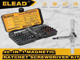 ELEAD 40in1 Ratchet Screwdriver Set Magnetic Precision Bits Adjustable T Handle V465-70151