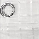 Pair of White Checkered Eyelet Sheer Curtains 140 x 225cm V442-ABR-CURTAIN-EYELETSHEERCHECKERED-WHITE-RE