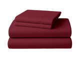 Laura Hill Luxury Living 4pc 1000 Thread Count Cotton Rich Queen Bed Sheet Set Gift Pack Burgun CVC-10QS-BGY