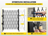 Single Folding Security Gate, 85" H x 95" W Folding Door Gate, Steel Accordion Security Gate, V952-SSFDMDM2X2.28M001V0