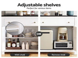 Artiss Buffet Sideboard Storage Cabinet Kitchen Cupboard 2 Drawers 140CM Black FUR-C-SID140-BK-AB