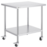 Stainless Steel Work Table 30 x 36 x 38 Inch, with 4 Wheels, 3 Adjustable Height Levels, Heavy Duty V952-CFBXGGZTLCDJ7EQSTV0