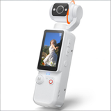 Handheld Pocket Camera 2.5K UHD, 180&deg Rotating Lens, Fill Light, 2000mAh Battery, No App Needed, V1107-CS-BXSSXJB