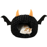 Funny Cat Bed Halloween Large Cat Cave Nest Warm Cute Kitten Bed Mattress Cartoon Ultra Soft Plush V1107-135-55251