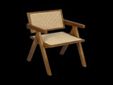 Levede 4x Walnut Wicker Armchair Dining Chair CH1101-WAX4