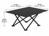 Black Portable Folding Table - 57*41cm Carbon Steel Compact Carry Design, Quick Setup and Space V888-ELOSUNG54918