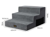 Pawz 3 Steps Pet Stairs Dog Ramp High Density Foam Grey PT1290-3